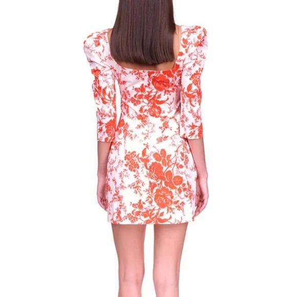 Cara Cara Belinda Dress Women’s Size 0 Mini Tomato Vintage Floral White NWT‎